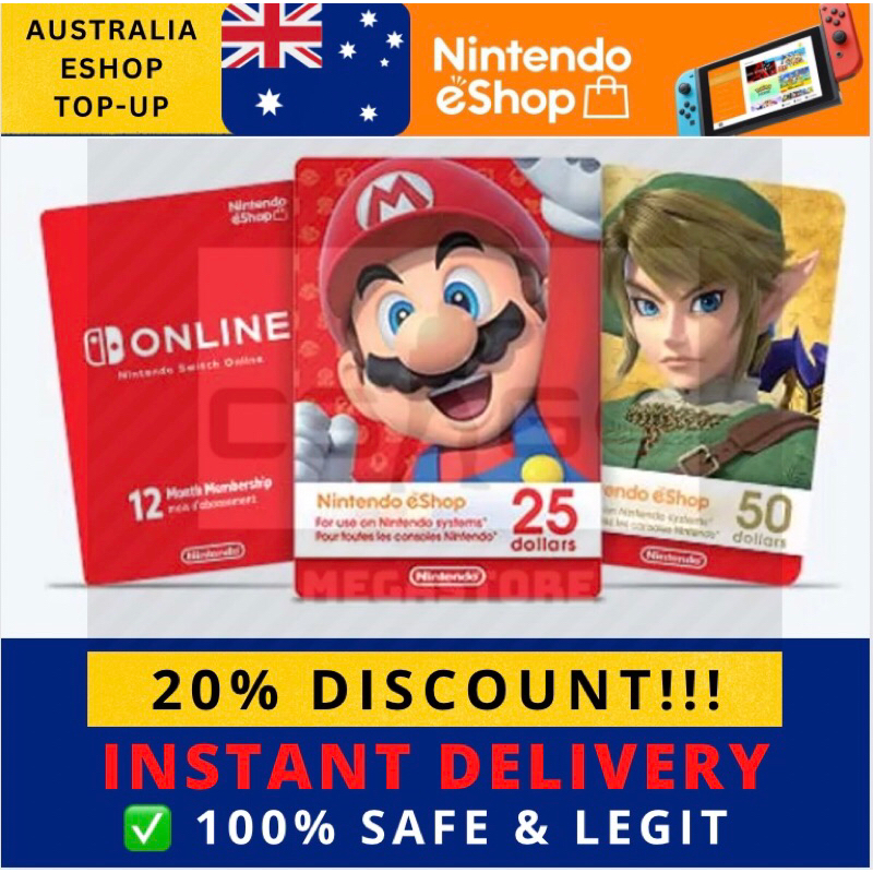 AUSTRALIA Nintendo Switch Reload Code Nintendo AU