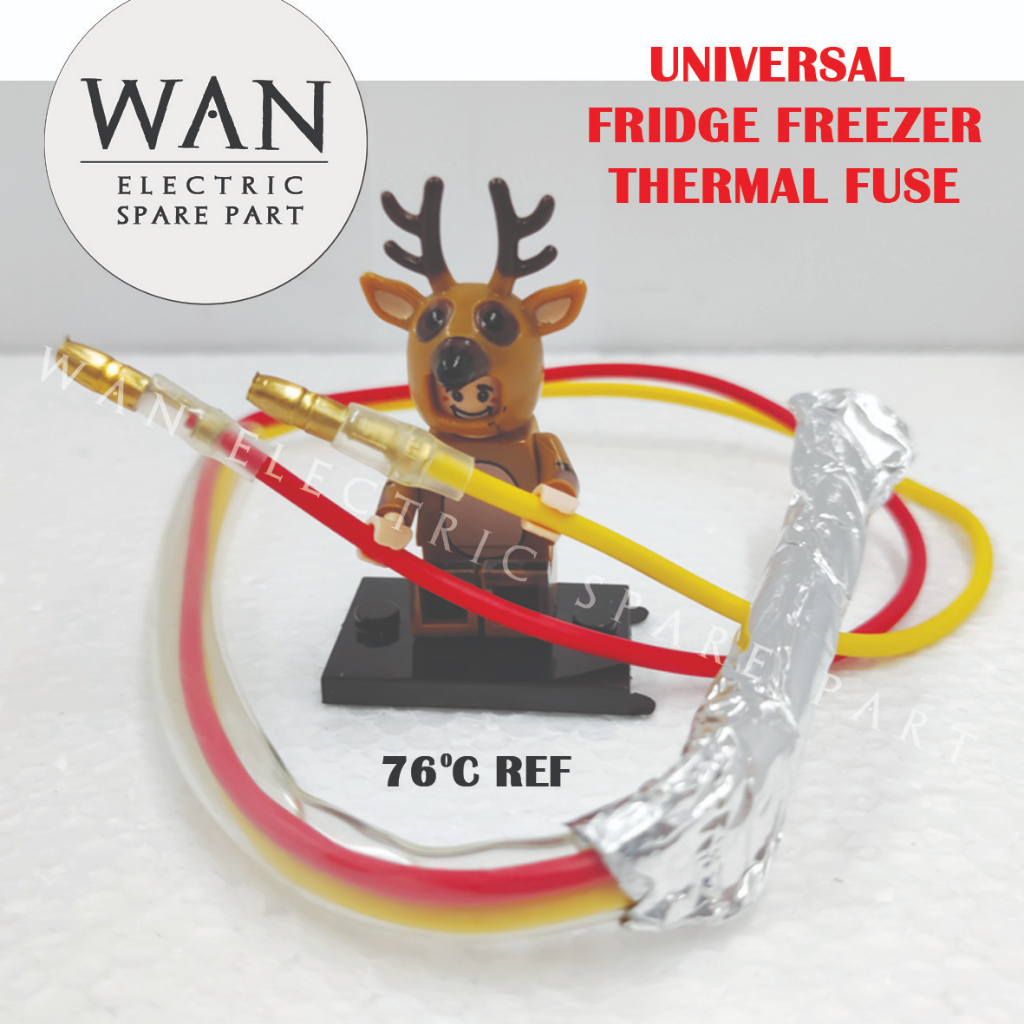 Refrigerator Thermal Fuse Bimetal 2 wire 76℃ Peti Sejuk Peti Ais Spare