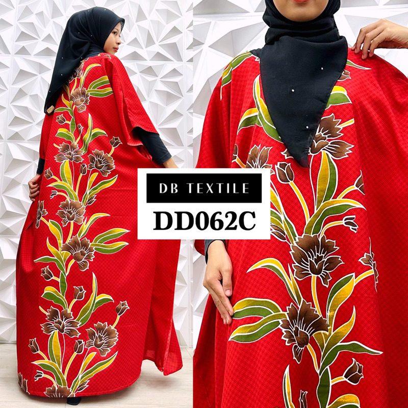 Baju Kelawar Kaftan Dubai Dewasa Freesaiz Lengan Pendek Bercorak Batik