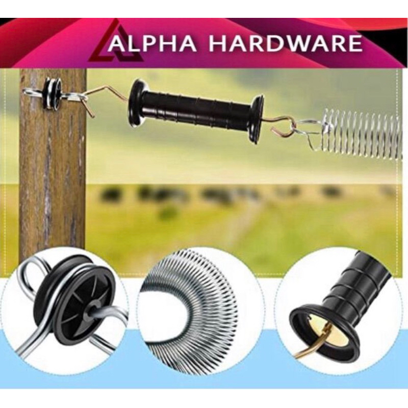 Spring Gate Electric Fence 5M set Pagar Elektrik Double Hook insulator