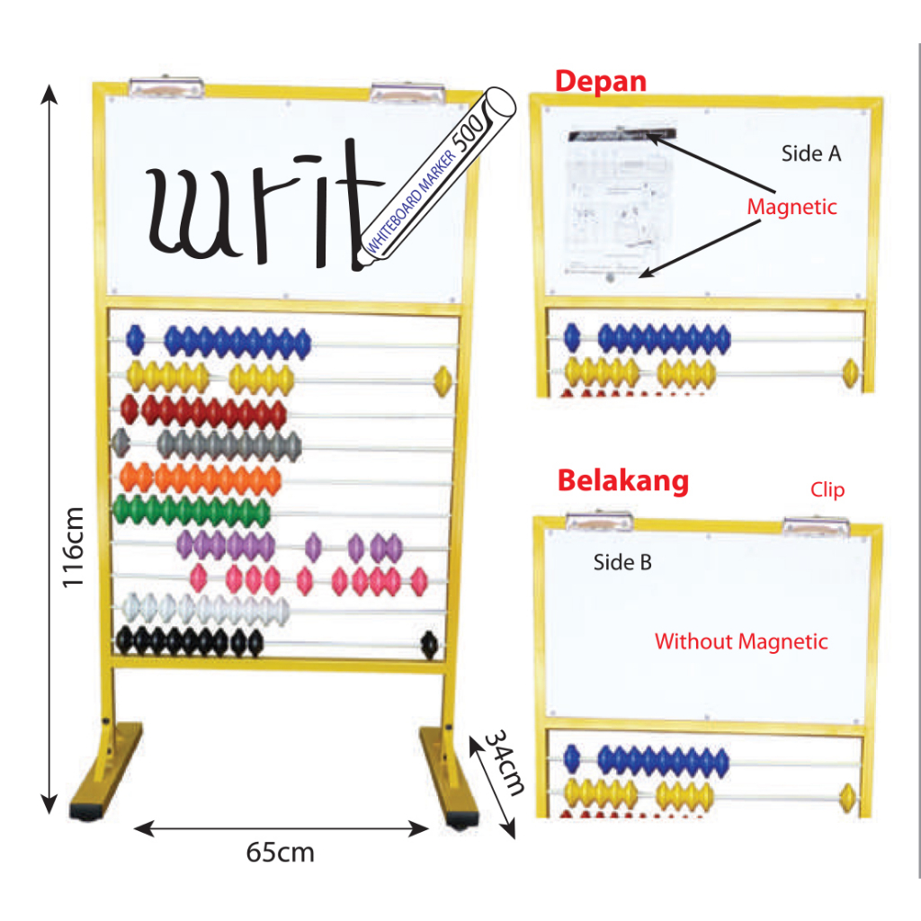 Counting Frame With Whiteboard [Ready Stock] Math Toys Mathematics ...
