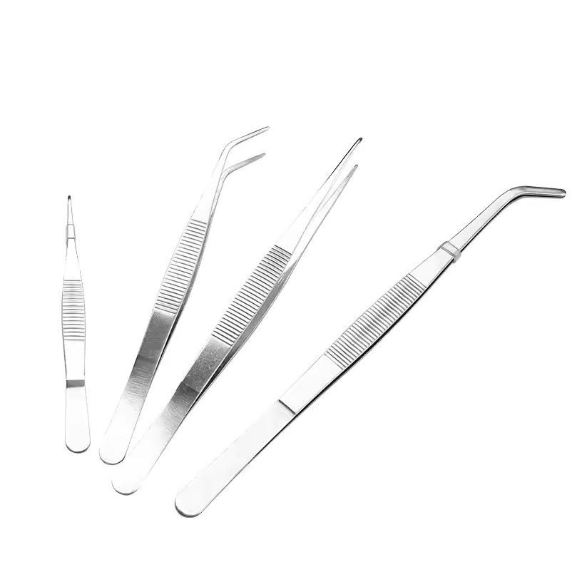 stainless steel forcep tweezer straight curved end blunt / sharp for ...