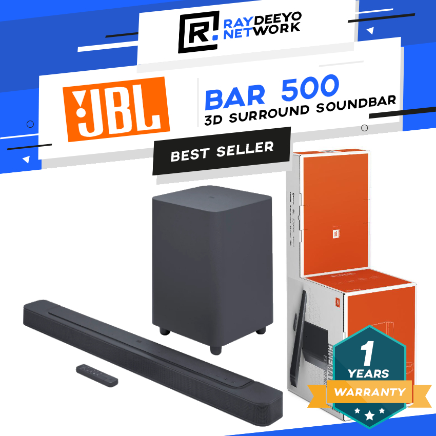 JBL Bar 500 5.1 Channel Soundbar [590W Output Power/MultiBeam/Dolby