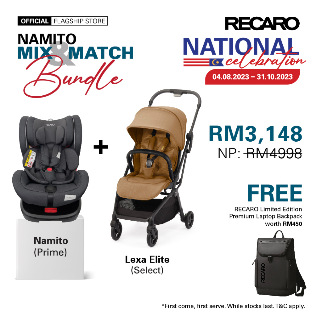 Recaro Namito Car Seat (Prime)+ Lexa Elite Stroller (Select) Shopee