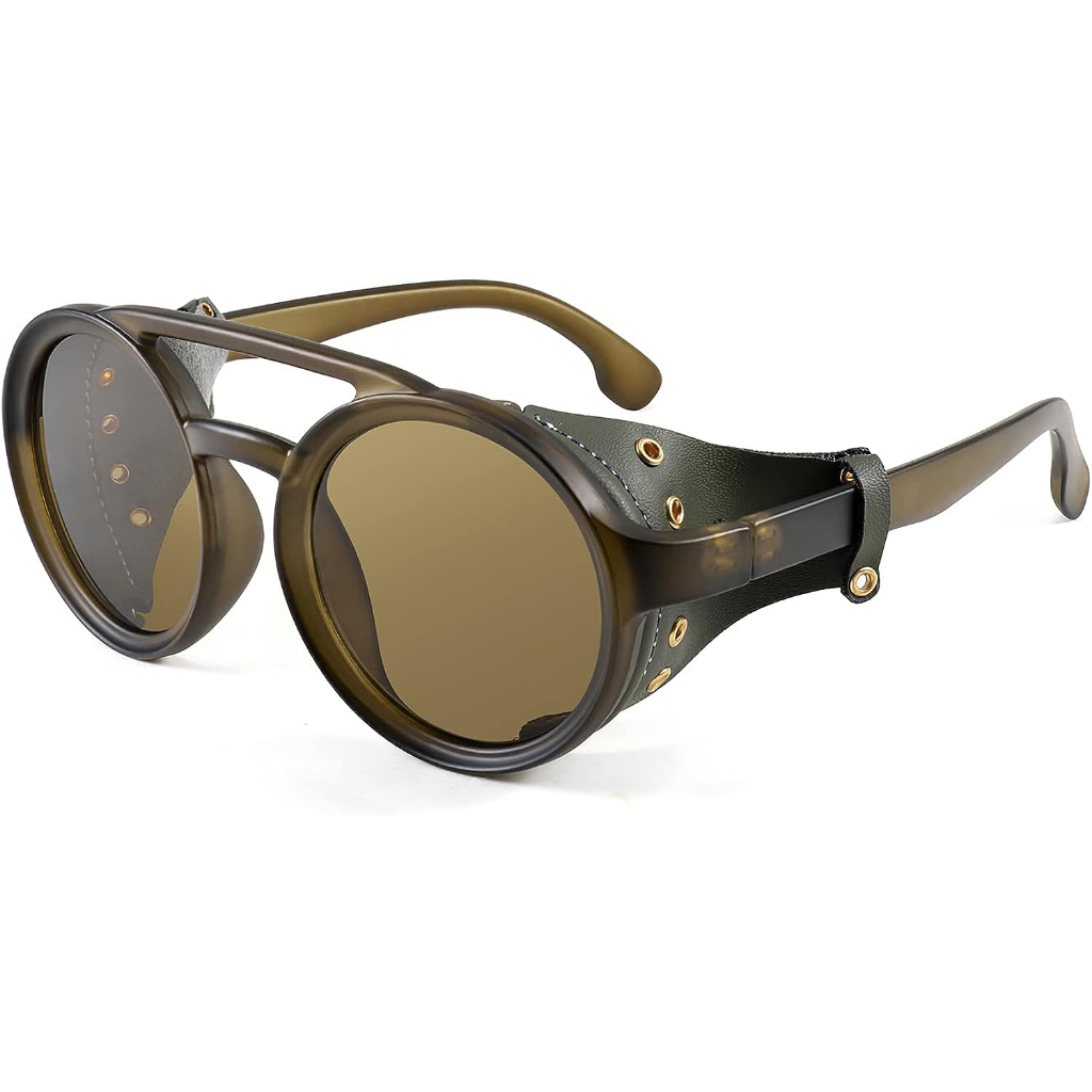 Feisedy Retro Round Steampunk Sunglasses Women Men Vintage Eyewear