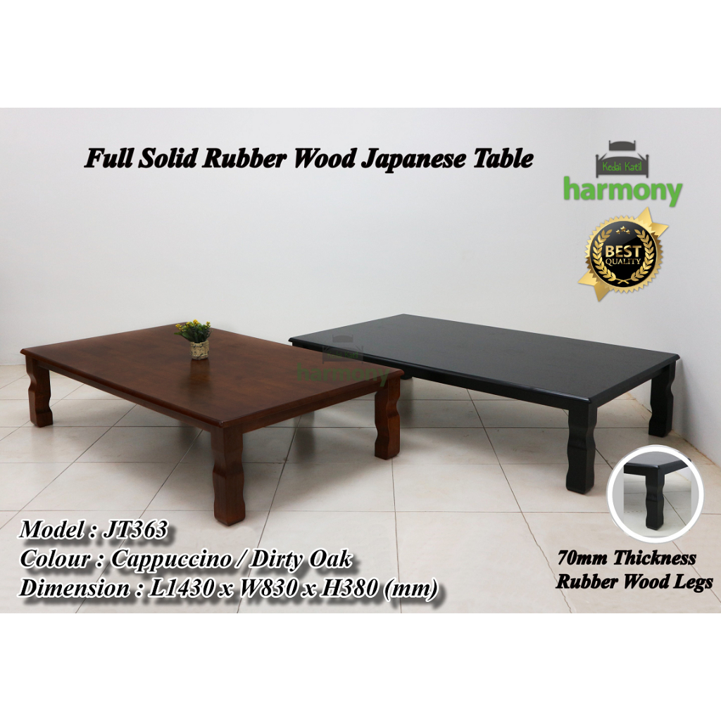 Harmony Kayu Solid Meja Jepun / Full Solid Wood Japanese Table / Meja ...