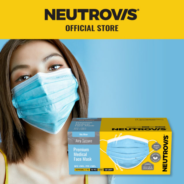 Neutrovis 3Ply Airy Secure Premium Medical Face Mask 50s Sky Blue