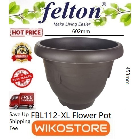 Hot Sales 🔥🔥🔥 [Wikostore] Felton FBL112 Flower Pot 24''Dia x 18''H (XL ...