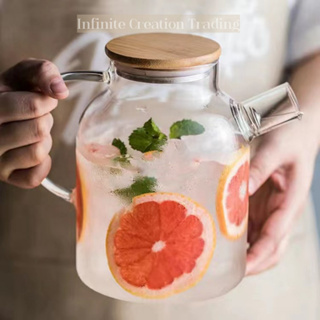  Lemonade Pitcher Large Glass Pitcher with Lid Heat Hot Cold  Water Water Jug for Juice Beverage Jar Ice Tea Kettle 0.5L Juice Pitcher :  Home & Kitchen