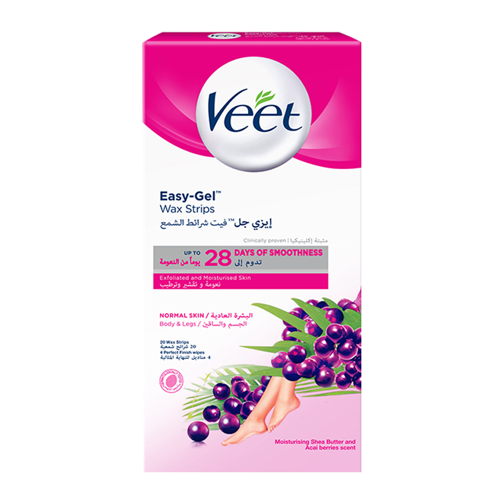 Veet Hair Removal Wax Strip Normal/Sensitive/Dry Skin 20s (Cold Wax