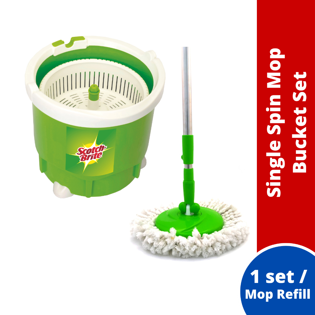 3M Scotch Brite Single Spin Mop Bucket Set / Mop Refill (1 Pc/Pack