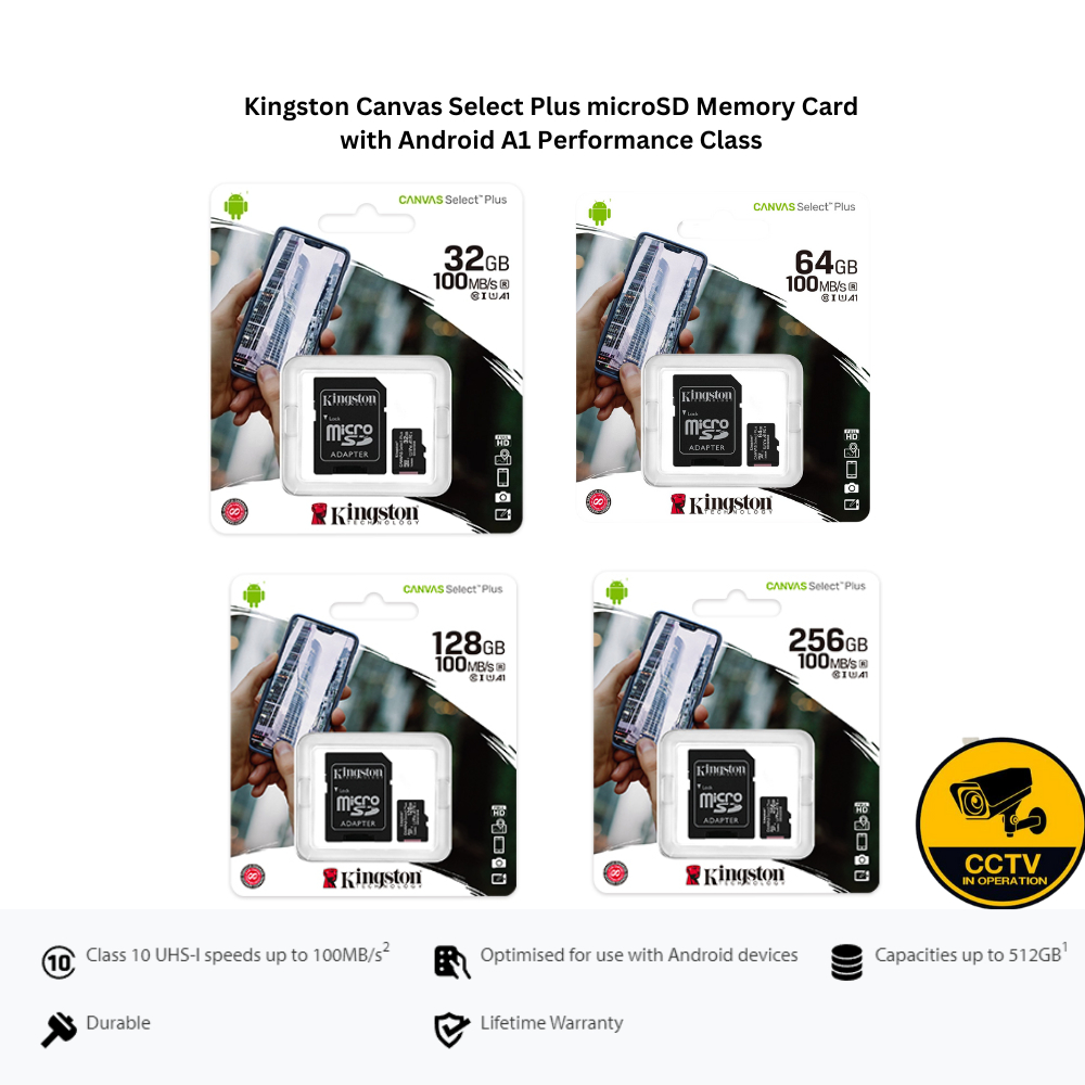 Kingston SDCS2 32GB 64GB 128GB 256GB Canva Select Micro SD Card with