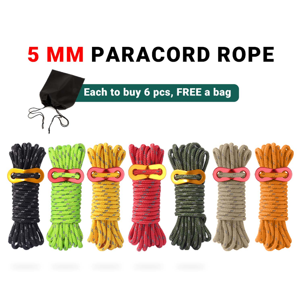 Camping Tent Rope 5mm Thick Reflective 4 Meter Tent Flysheet Wind Rope ...