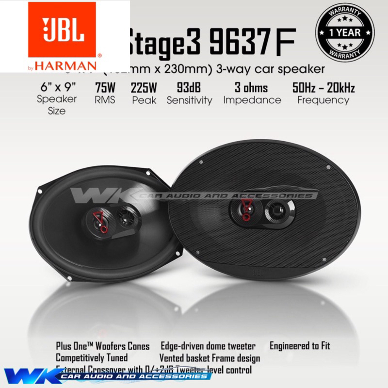 JBL STAGE3-9637F 6X9 3 WAY SPEAKER (WITHOUT GRILLED) 100% ORIGINAL ...