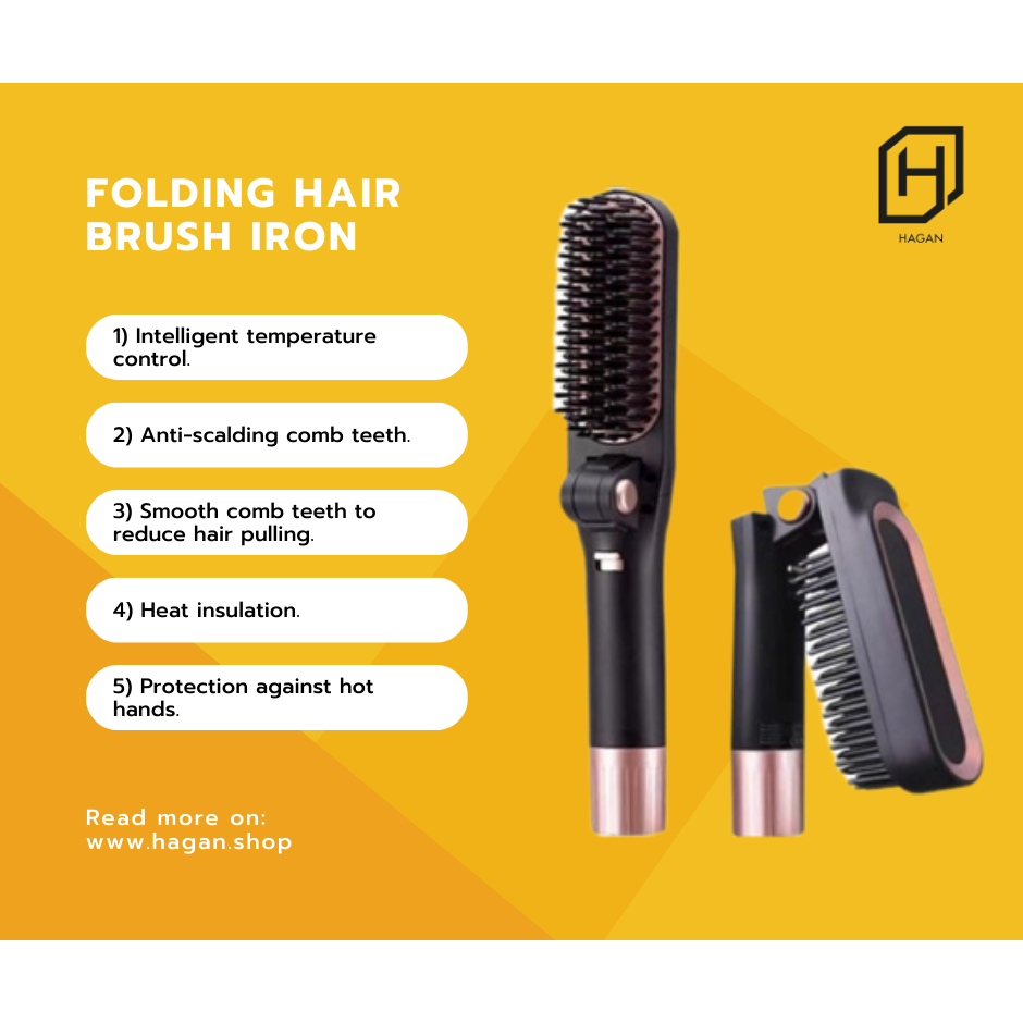 MALAYSIA DAY SALES! HAGAN Iron Hair Straightener/Folding Brush Iron