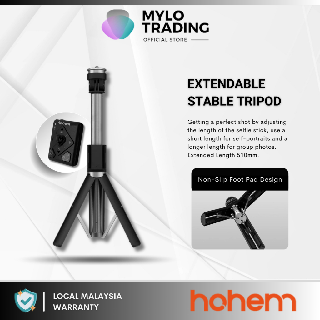 Hohem 3 in 1 Selfie Stick Extendable Tripod