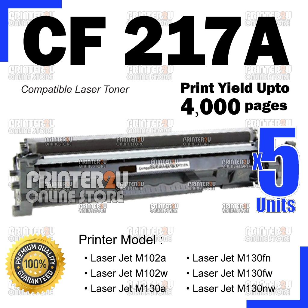 5x Compatible to HP 17A CF217A With Chipset LaserJet Pro M129-M134 ...