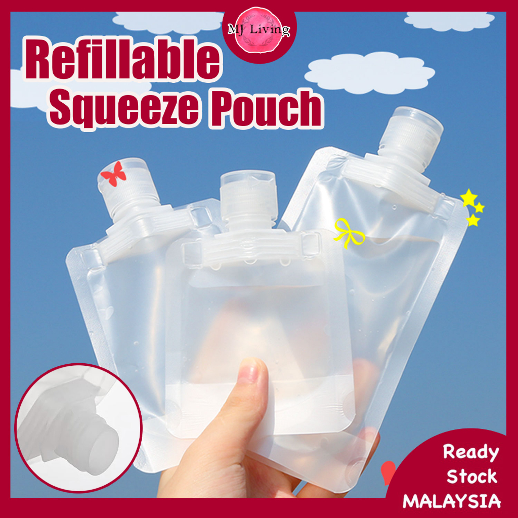 Refillable Squeeze Pouch 30/50/100 ML Travel Size Refillable Empty