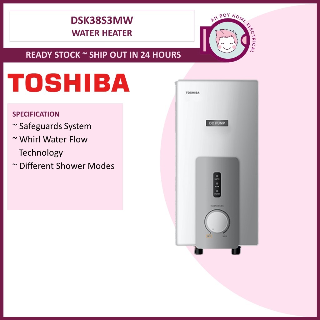 Toshiba Instant Electric Water Heater with Pump DSK38S3MW Shopee