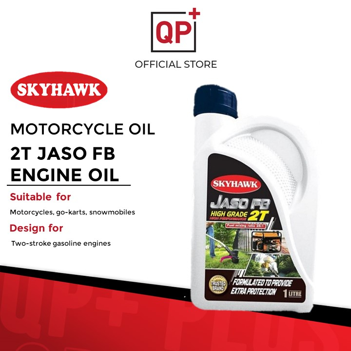 SKYHAWK 2T JASO FB ENGINE OIL (251) 1 LITRE MINYAK HITAM MOTOSIKAR 2T