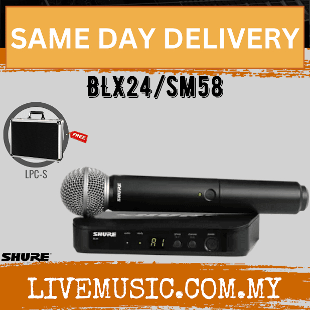 Shure BLX24/SM58 Handheld Wireless System with LPC-S Hard Case ( BLX24 ...
