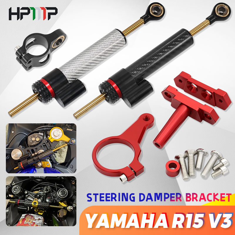 YAMAHA R15 V3 STEERING DAMPER CARBON PREMIUM IMPORT QUALITY / R15
