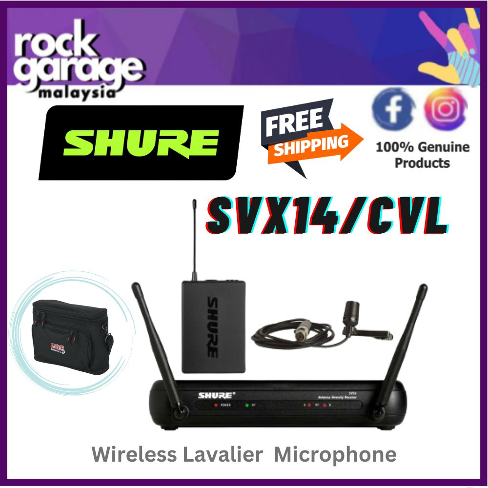 Shure SVX14/CVL Wireless Presenter System with Free Gator GM1W