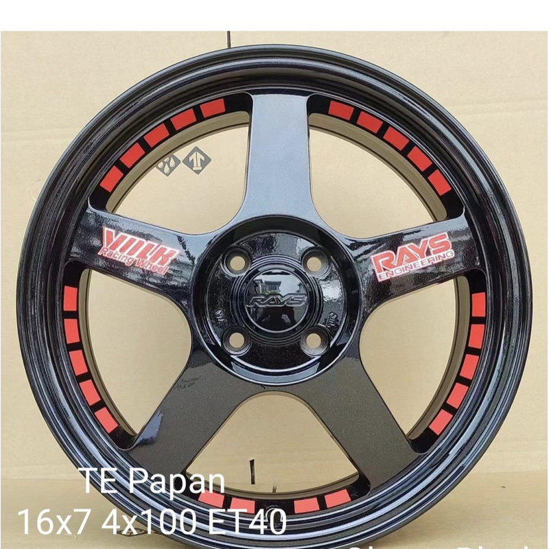 TE Papan Wheels- 16 inch 7.0jj / 6.5jj Offset 40/42 4x100 Gloss black ...