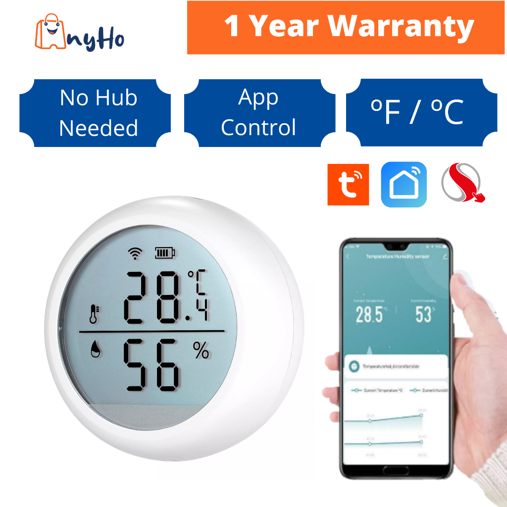 TUYA SMART WiFi Smart Temperature Humidity Sensor with LCD Display High ...