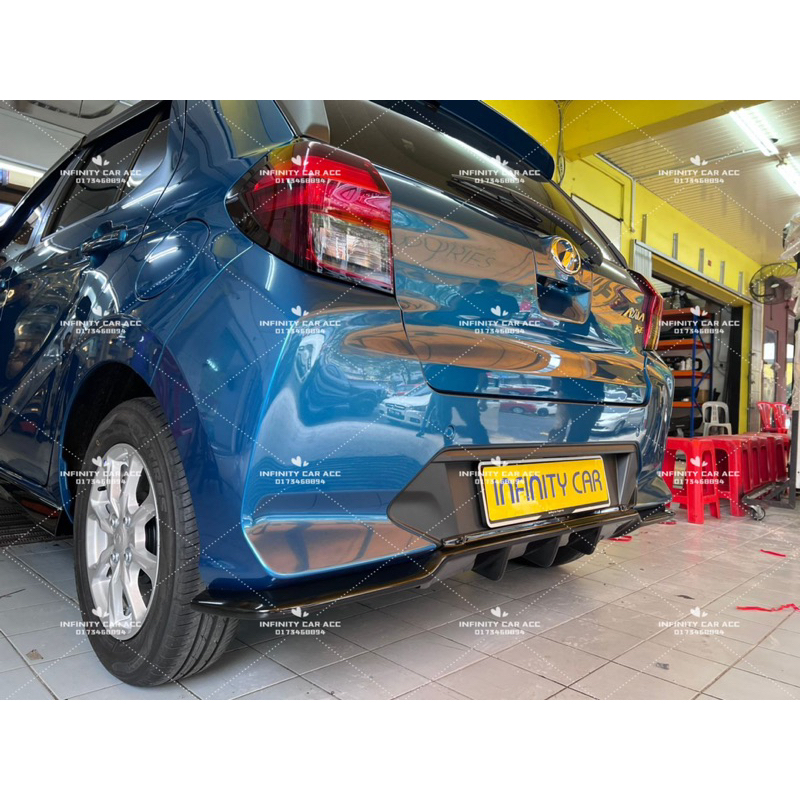 Perodua Axia 2023 2024 Rear Diffuser Lip Glossy Black | Shopee Malaysia
