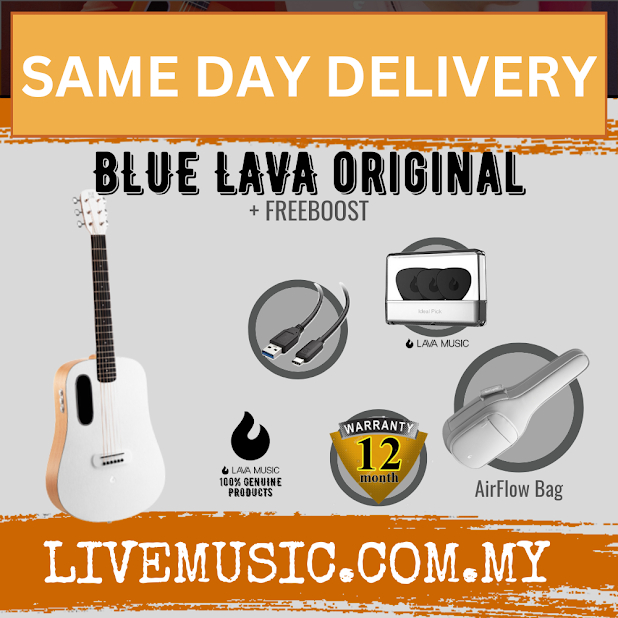 Blue Lava Original 36 Inch Smart Acoustic Guitar - Frost White ( Blue Lava  / Lava Me )