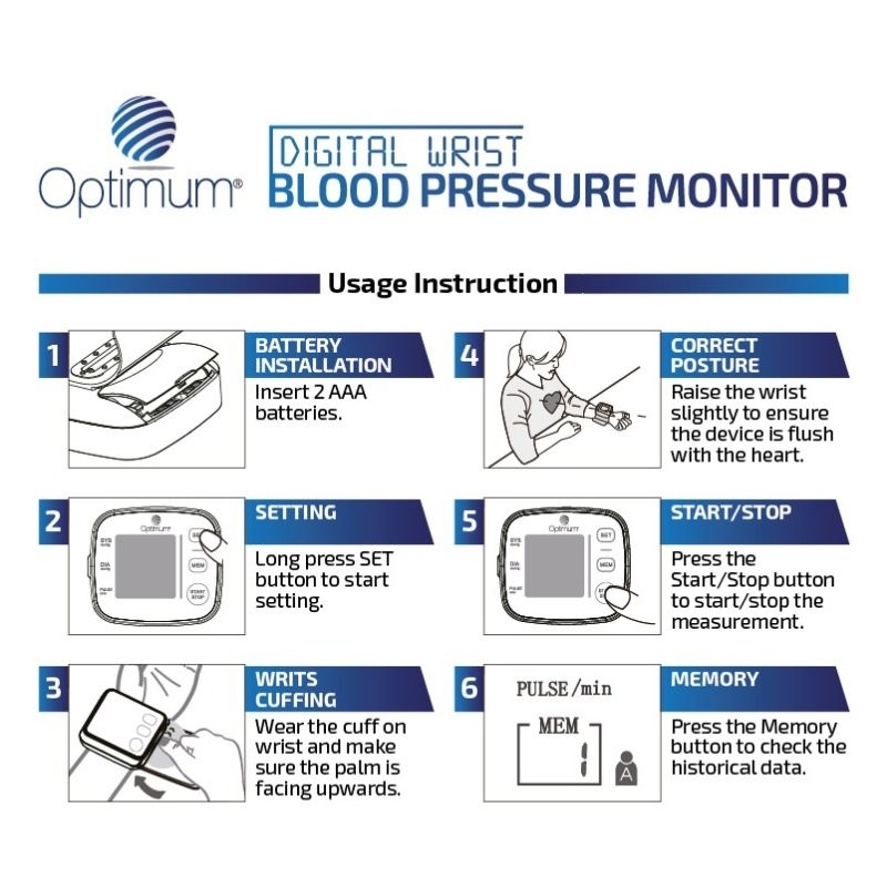 Optimum Blood Pressure Monitor ( Wrist ) Shopee Malaysia