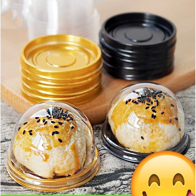 [Ready Stock]50PCS Round Mooncake Trays With Cover / Dessert Container ...