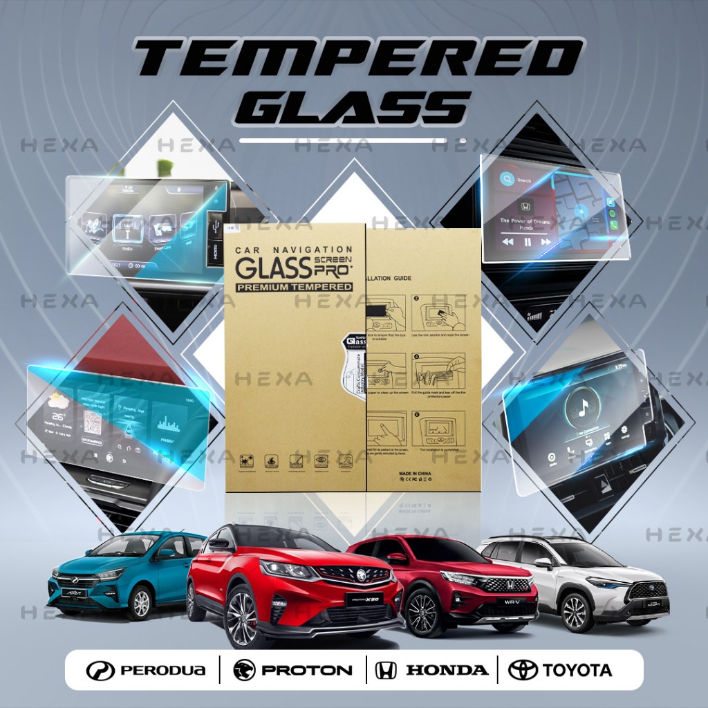 [𝐓𝐄𝐌𝐏𝐄𝐑𝐄𝐃 𝐆𝐋𝐀𝐒𝐒] Head Unit Screen Protector Infotainment Accessories