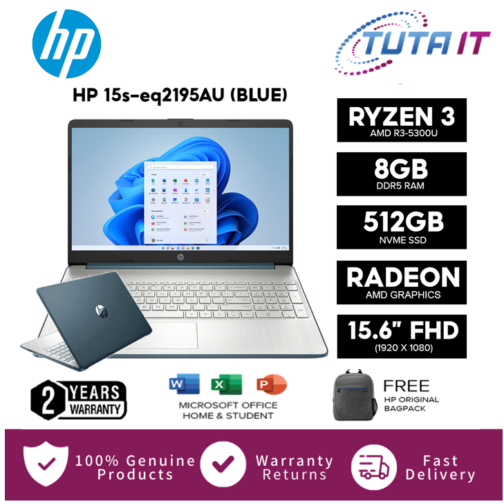 Hp 15s Eq2195au 15s Eq2196au Notebook 156 Fhdamd R3 5300u8gb512gb Shopee Malaysia 8617