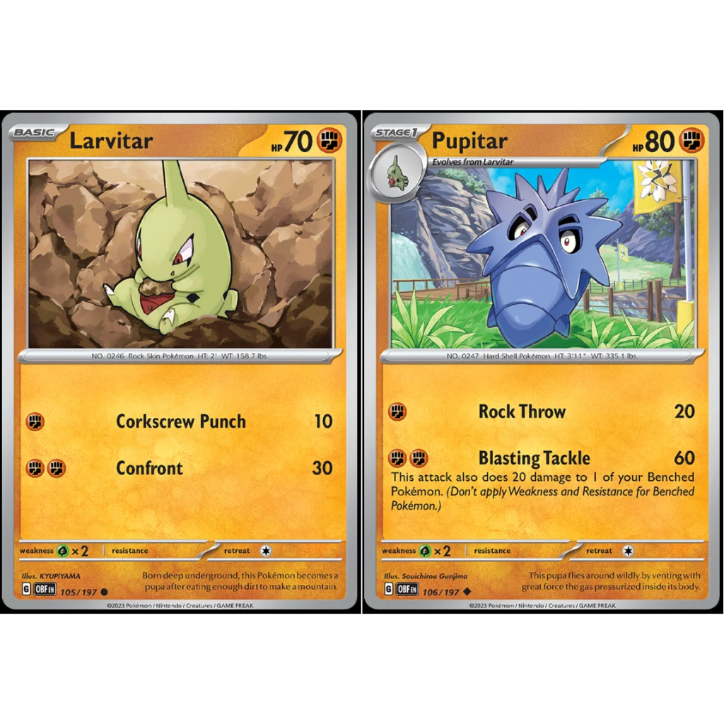 Pokemon TCG: Obsidian Flames - Larvitar / Pupitar | Shopee Malaysia