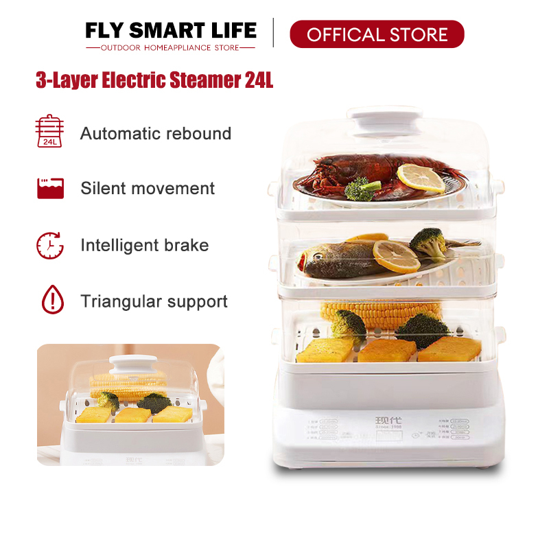 Electric Steamer 24l Threelayer Steamer Home Automatic Largecapacity