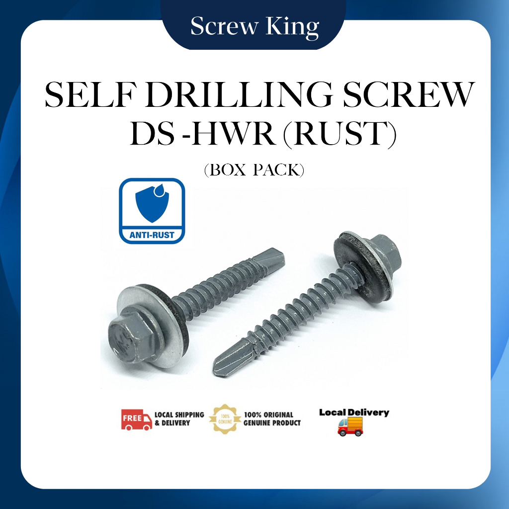 Screwking Self Drilling Screw Skru Besi Ds Hw Hexagon Head With Bonded