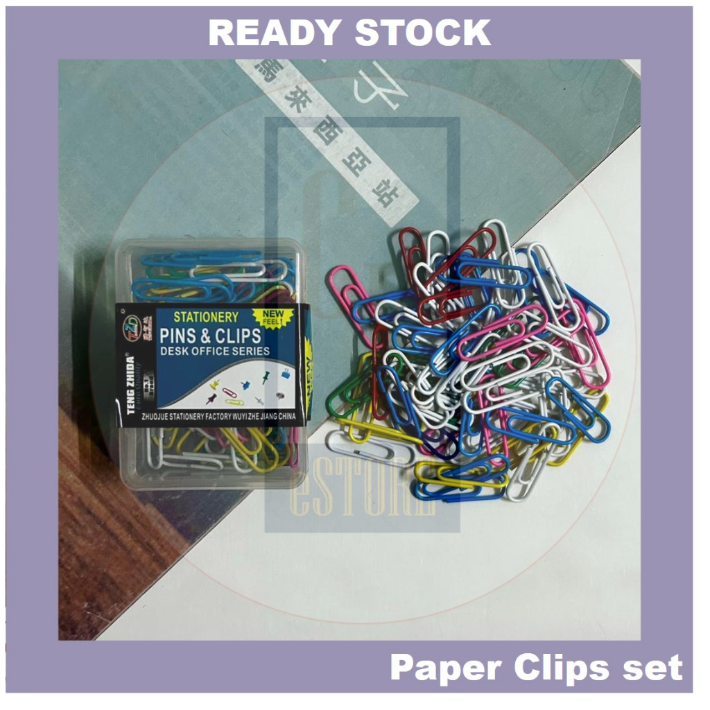 Colorful Round Paper Clip 28mm Triangle Clips Paperclip Klik Kertas