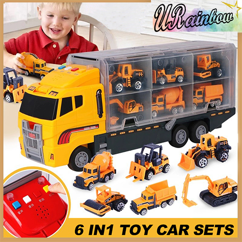 Children's Toy Car Set Boys Skid Steer Police Car Military Fire Truck ...
