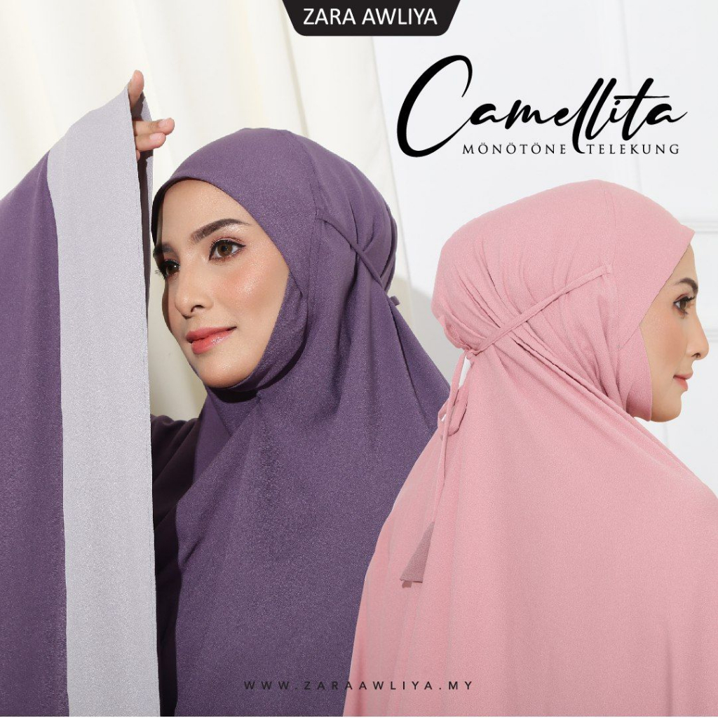 Zara Awliya Telekung CamellitaX Monotone [Free Travel Bag & Box