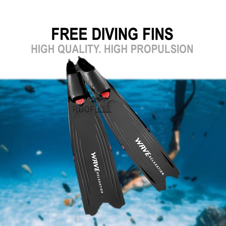 ROOFLESS WAVE Premium Freedive Fin Free Diving Fins Long Fin Diving ...