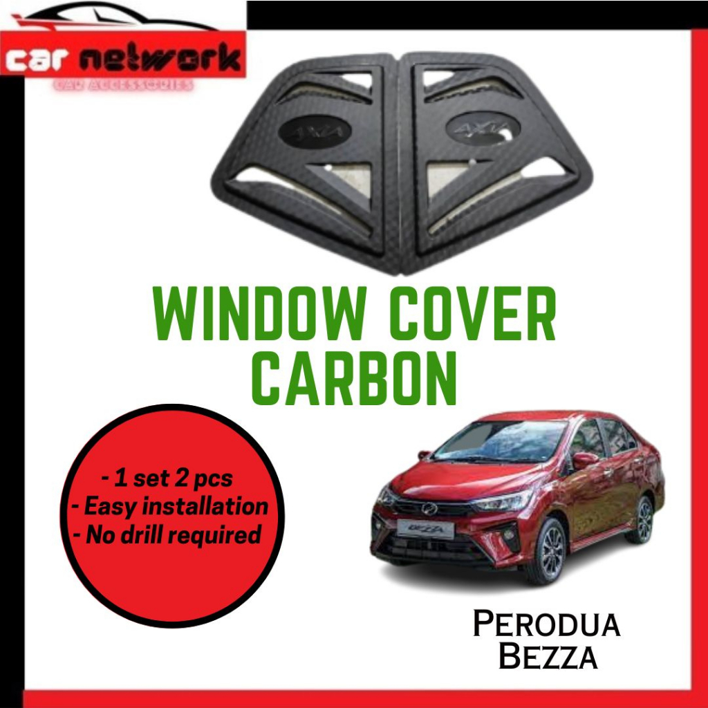 Perodua Bezza Rear Window Side Louver Cover-Carbon Look | Shopee Malaysia