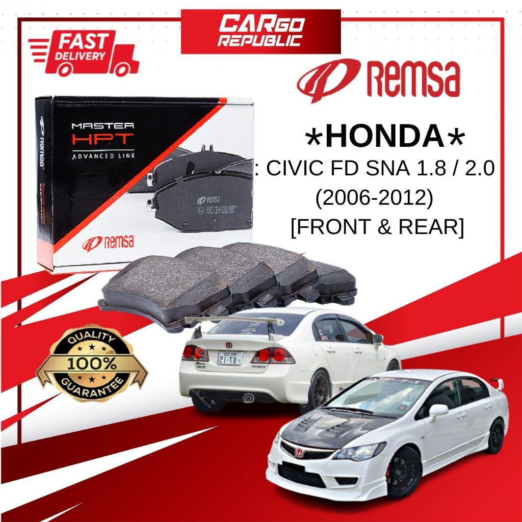 Remsa Brake Pad Honda Civic FD SNA 1.8 / 2.0 (20062012) Front ( Depan