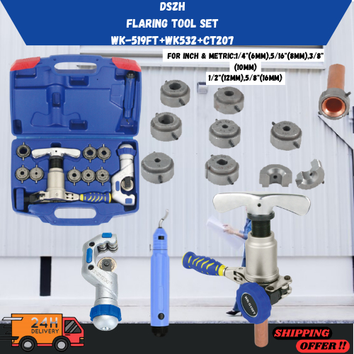 𝗗𝗦𝗭𝗛 𝗙𝗟𝗔𝗥𝗜𝗡𝗚 𝗧𝗢𝗢𝗟 𝗦𝗘𝗧 𝗪𝗞 519𝗙𝗧+ 𝗪𝗞532 +𝗖𝗧207 1/4"(6𝗺𝗺), 5/16"(8𝗺𝗺