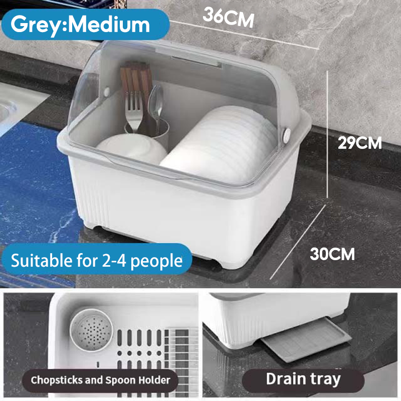 Kitchen Dish Drainer Dish Rack Drainer With Cover rak pinggan sinki