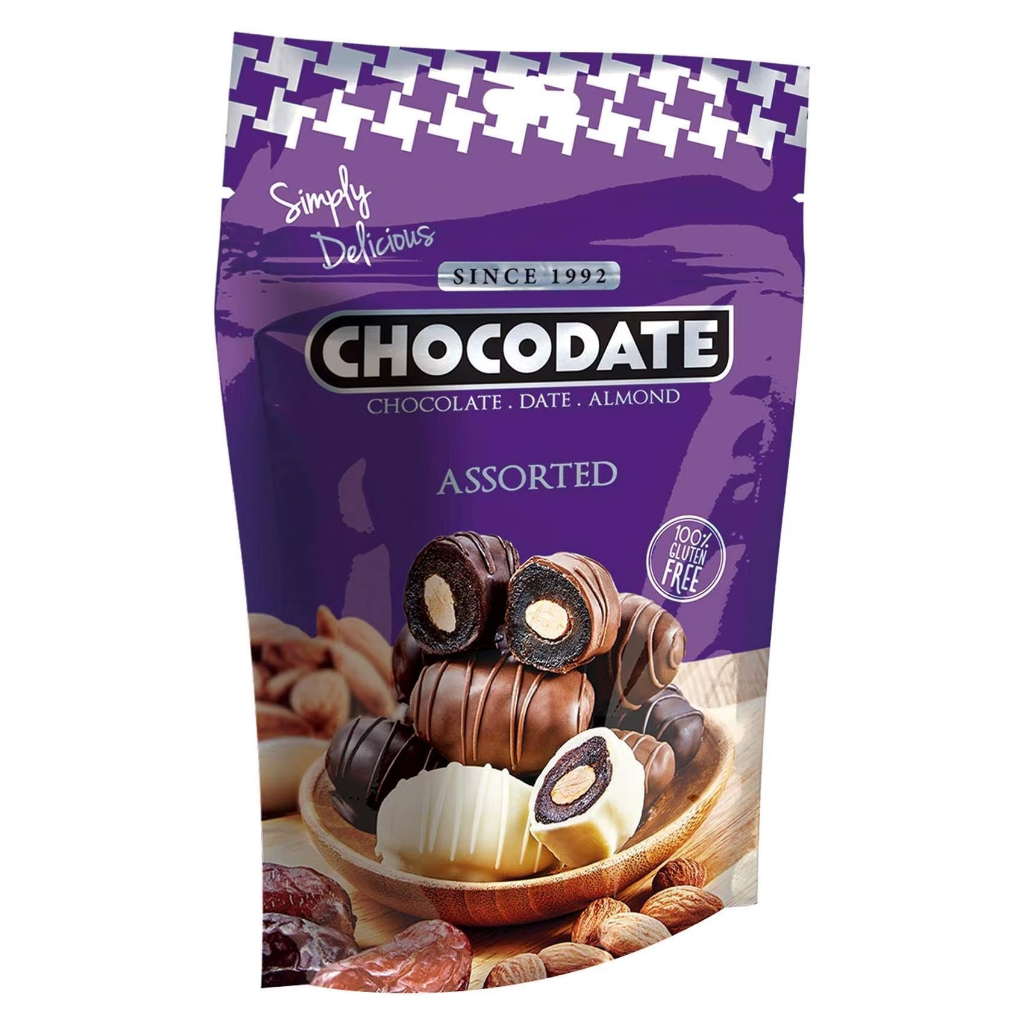 Chocodate Simply Delicious Assorted Chocolate Almond Dates, Gluten Free