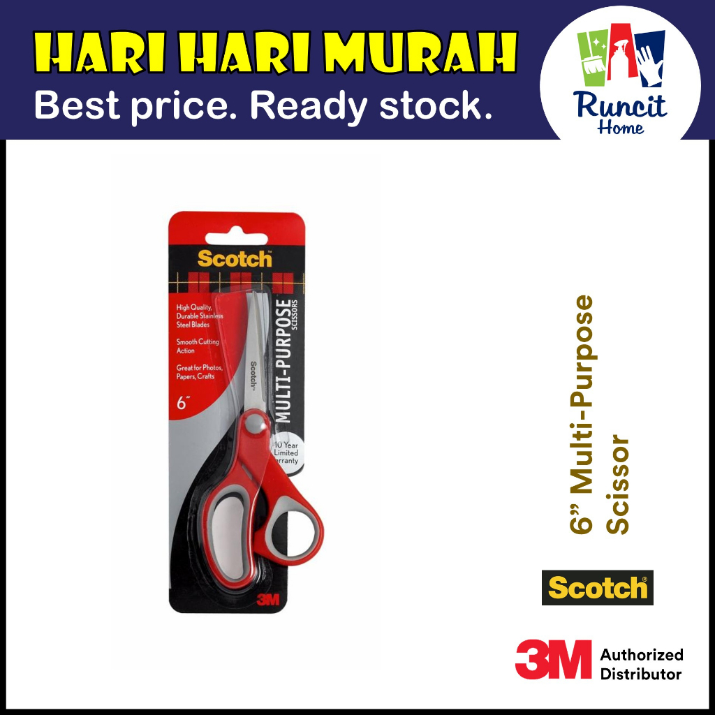 3M Scotch 6 Inch Multi-Purpose Scissors / Gunting Serbaguna 6 Inch (1 ...