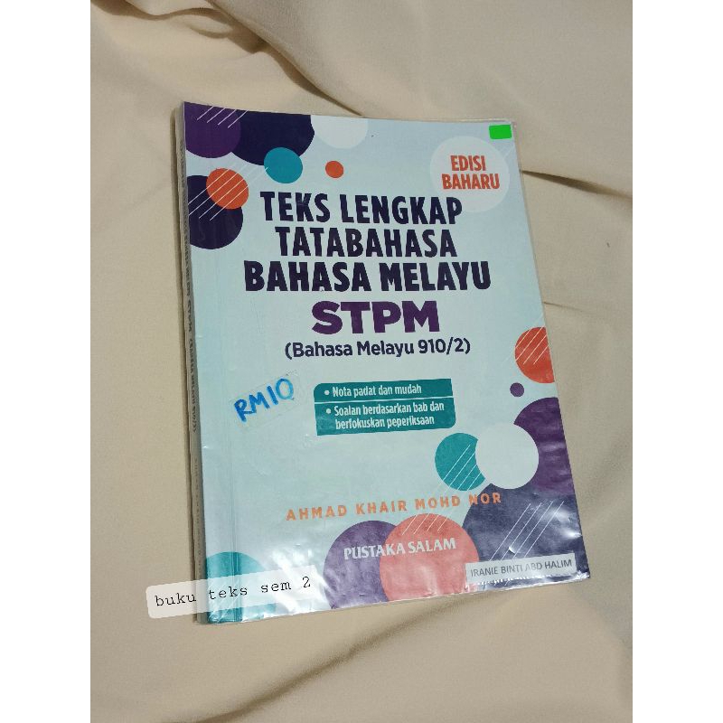 Buku Teks Bahasa Melayu STPM Semester 2 Pustaka Salam. Preloved Murah ...