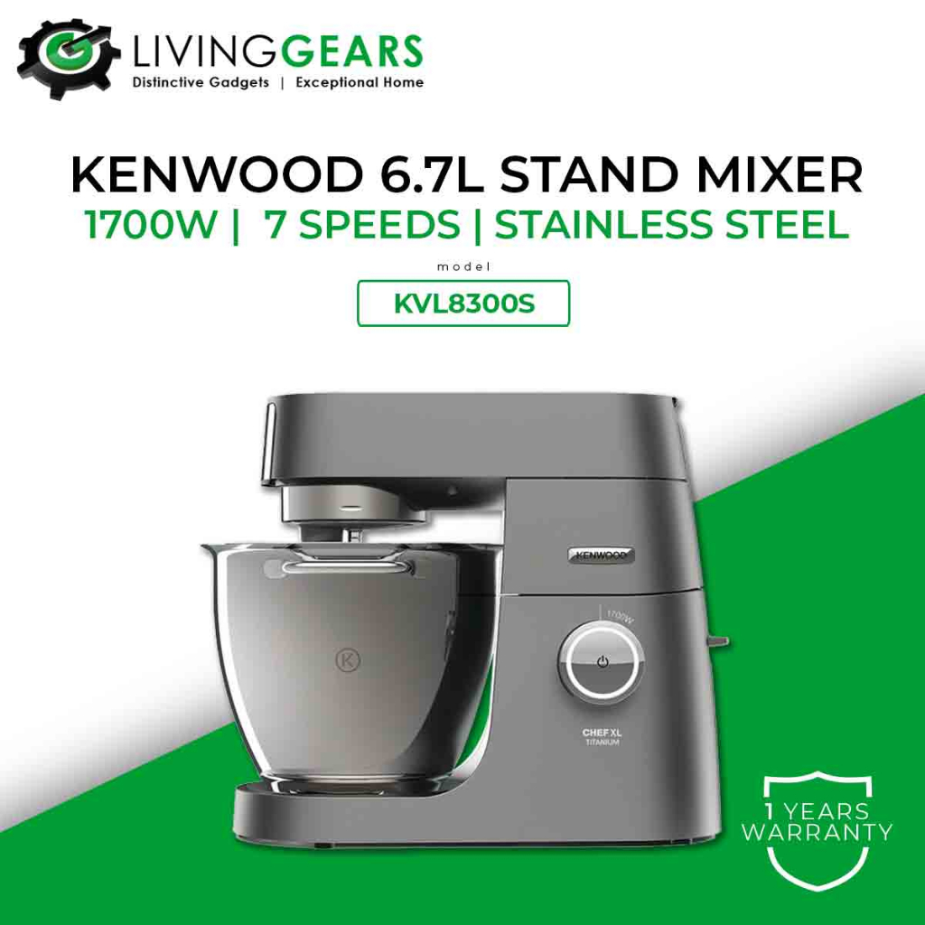 Kenwood Stand Mixer 6.7L 1700W 7 Speeds (KVL8300S) 10 Years Motor